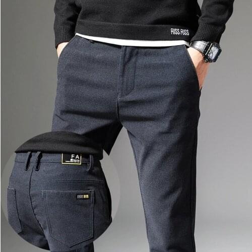 2021 New Fashion Mens Casual Pants for Men Trousers Male High Quality Work Pants Male Cotton Spring Autumn Winter 38
