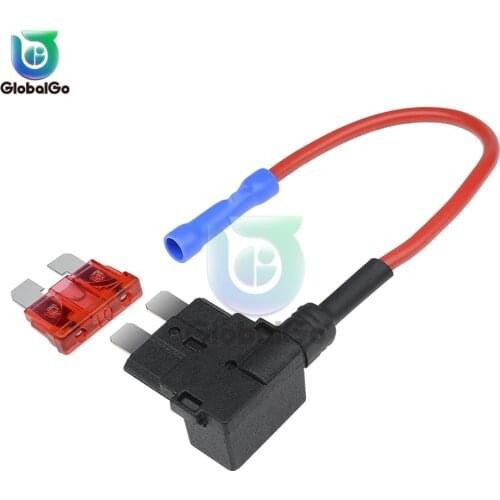 3pcs/Lot 12V Car Blade Fuse Holder Add-a-circuit TAP Adapter Micro Mini Standard Small Blade Automotive Fuses with 10A AMP Fuse