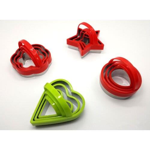 3pcs/lot Heart Five Star Round Stainless Steel Plastic Cookie Cutters With Handle Pie Cutter Biscuit Scones Pasty Tools PD 007