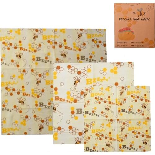 3Pcs/Set Reusable Beeswax Food Wraps Kitchen Food Fresh Keeping Cloth Practical Folded Short Term Freezing Seal Beeswax Wraps