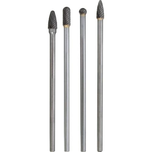 4pcs Long Distance Rotating Burr Double Cutting Tungsten Carbide Drill Bit Engraving And Milling Cutter 150-160mm