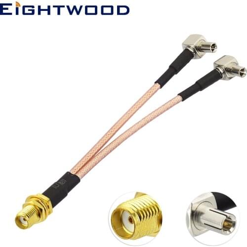 Eightwood 4G LTE Mobile Hotspot MiFi Antenna Adapter Cable SMA Female to Dual TS9 Male 15cm for Verizon Netgear WiFi Hotspot