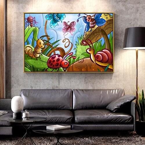 Artcozy Oil Canvas Painting butterflies_beetles_fairy_tale_insects_spider For Home Decoration Wall Art