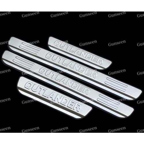 Auto Sticker Styling For Mitsubishi Outlander Accessories 2013 Stainless Steel Door Sill Scuff Plate Trim Guard Protector 2016