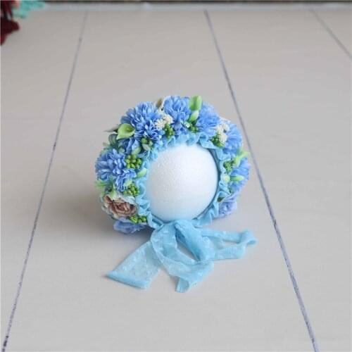 Flower Bonnet Newborn Floral Bonnet Hand crochet Baby Hat Photography Props
