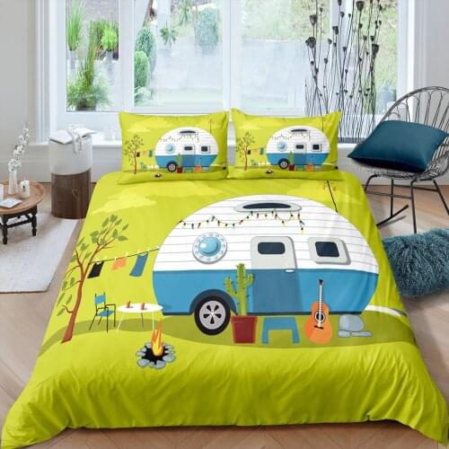 Home Textiles Luxury 3D House Print Duvet Cover Set 2/3 Pcs Pillowcase Kids Bedding Set AU/EU/UK/US Queen and King Size