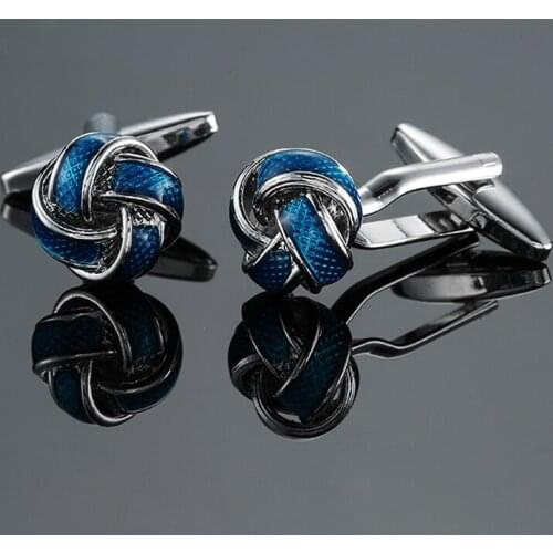 DY The new high quality brass materials are blue twist Cufflinks Mens French shirt Cufflink free shipping