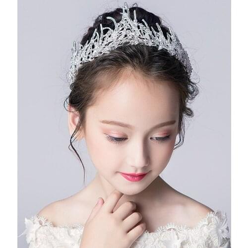 Elegant Kids Princess Tiara Headband Rhinestone Hair Accessories Girls Bridal Hair Jewelry Wedding Birthday Party Gift