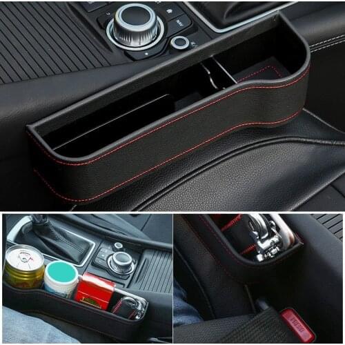 Storage Box Car Organizer Seat Gap PU Case Pocket Car Seat Side Slit for Wallet Phone Coins Cigarette Keys Cards For Universal
