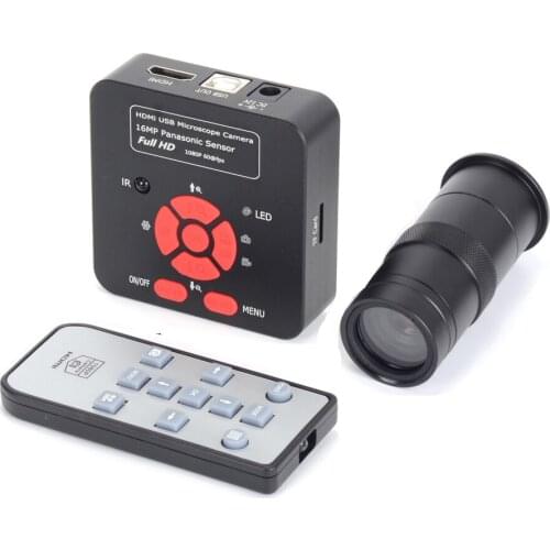 HAYEAR 16MP Digital USB Microscope Camera 1080P CMOS Video Camera with 100X C-mount Lens HDMI Industrial Microscope forSoldering