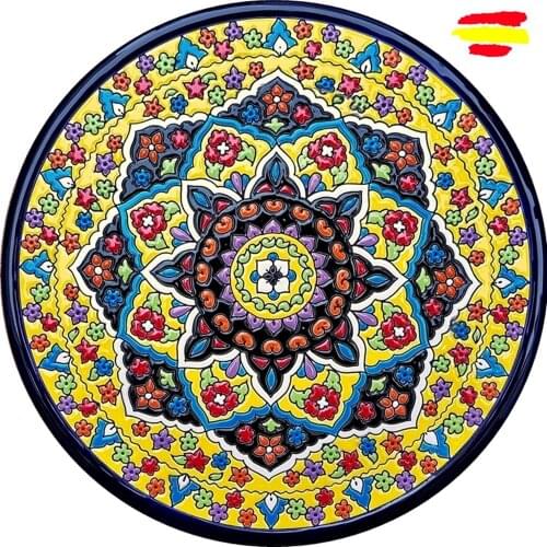 Ceramic plate 29 cm/11.4 inch diameter - Spanish ceramic - enameled up handmade - Made in Spain - MIJASCERAMIC