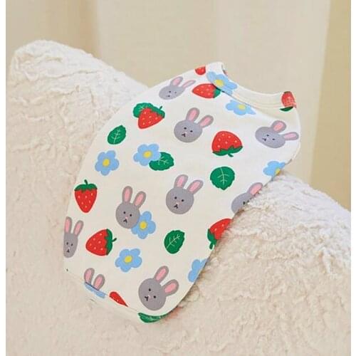 Summer Pet Dog Clothes Rabbit Strawberry Dog Vest Soft Cotton Dog Clothing For Puppy Small Medium Dogs T-shirt Jacke Chihuahua