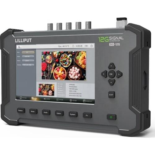 Lilliput SG-12G Metal Frame 7" IPS Screen 12G-SDI Audio Monitor and Signal Generator with 12G-SDI and SFP Out Built in Battery