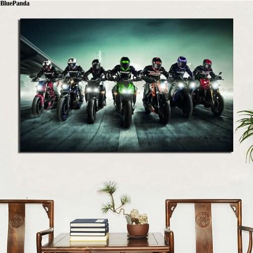 Motorcycle Racing Poster Nordic Style Print Minimalist Wall Art Canvas Painting Landscape Picture Home Decoration