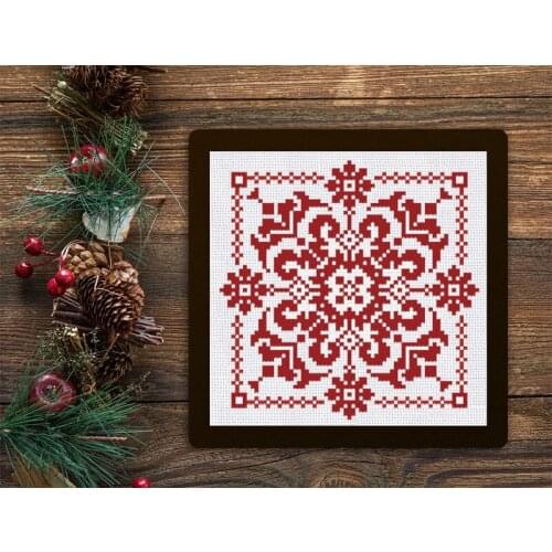 Hot Embroidery Red Sampler with Flower Cross Stitch Kits Gold Collection with 100% Cotton Floss & Free Shipping for Wall Decor