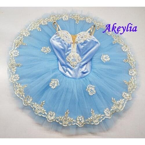 Sky blue Pre-professional Ballet tutu Dance costume Adult Pancake tutu with Leotard for Girls Ballet Dress Women Tutu royal blue