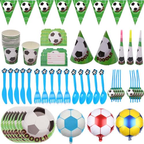New Football Theme Kids Birthday Decorations Party Supplies Baby Shower Disposable Tableware Set Plates Cups Napkins Boys Gifts