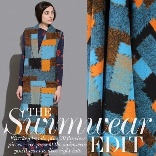 Custom high-grade imported woollen cashmere wool cloth plaid coat winter coat fabric a special offer/100cm*150cm