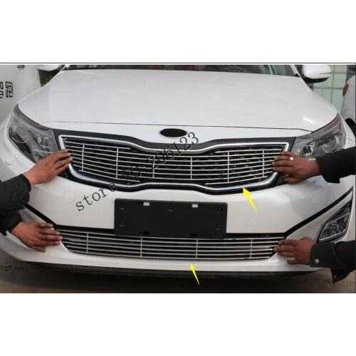 Aluminum alloy Front Grille Around Trim Racing Grills Trim For 2014 2015 for KIA Optima/K5 2PCS