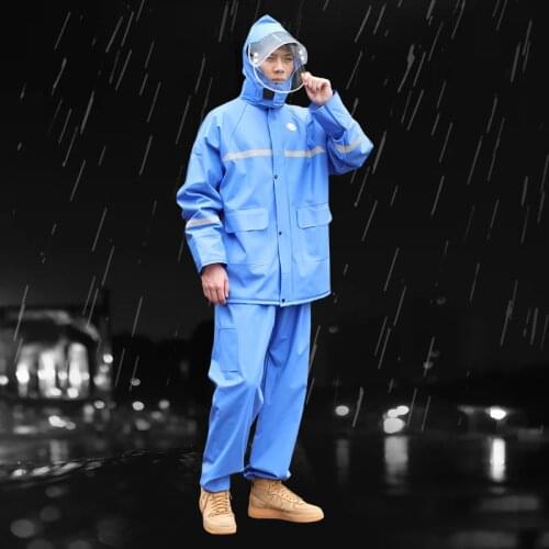 Hiking Adult Waterproof Pants Raincoat Jacket bike fashion Plastic Motorcycle Rain Coat Hoodie jas hujanRain Gear BW50YY