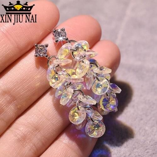 Super Shiny Creative Dream Fashion Crystal Womens Earrings Exquisite Charms Luxury Royal nobility Prom party jewelry s925