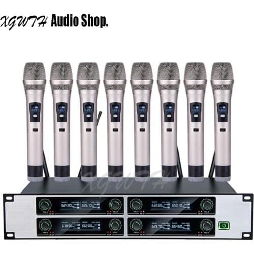 UHF Wireless Microphone System Professional Cordless Handheld Dynamic Cardioid Mic for Stage Karaoke Church