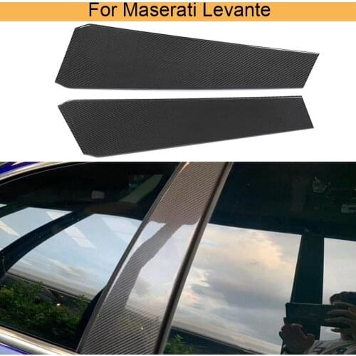 Carbon Fiber Car Door Column Decoration For Maserati Levante 2016-2020 Car Door Side B C Pillar Decoration Trim Add On