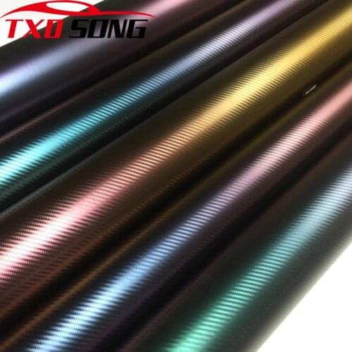 Chameleon 3D Carbon Fiber Vinyl Car Wrapping Foil Carbon Fiber Car Decoration Sticker Many Color Option Car Styling Decoration