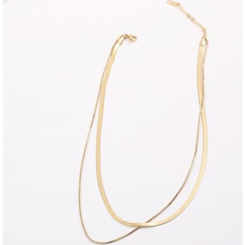 Joolim Jewelry Gold Finish Fold Wear Entry Lux Necklace Stainless Steel Necklace