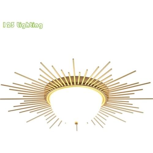 Gold Metal Sun LED Ceiling Light Unique Parlor Bedroom Ceiling Lamp Dining room Hanglamp New Design Nordic Lamp Loft Luminaire