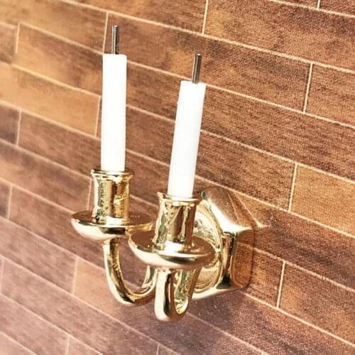 G07-X132 children baby gift Toy 1:12 Dollhouse mini Furniture Miniature rement Doll accessories Candle wall lamp 1pcs