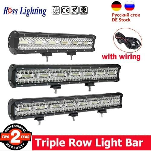 Triple row 4“”7“”12“ 20“ 23Inch High Power Auto LED Work Light Bar All Combo Offroad LED Bar for Truck 4WD SUV ATV 12V 24V