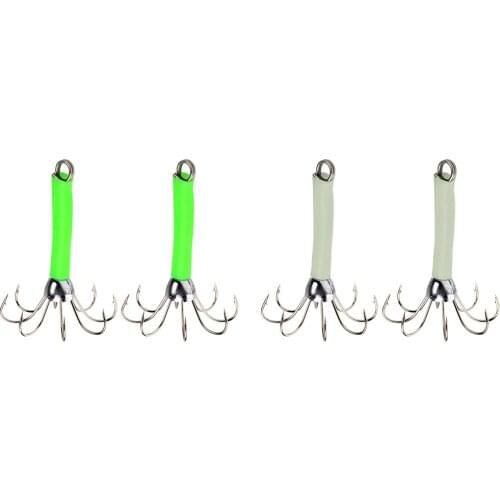 2 Pack Stainless Steel Octopus Hooks Fishing Hooks Freshwater Saltwater Sports Fishing Hook 68mm*41mm