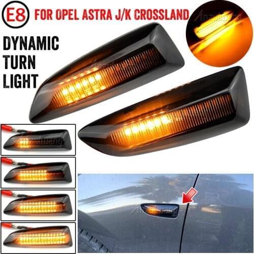 2x Car Side Marker Lights Dynamic LED Turn Signal For Opel Vauxhall Astra J K Crossland X Insignia B Zafira Side Fender Lamp