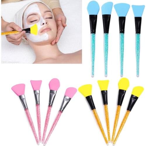 4pcs Silicone Face Mask Brush Cosmetic Brushes Mud Mask DIY Whipping Cream Foundation Brush Skin Care Beauty Tool Gift Set