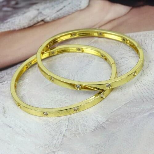 5 Pcs New design Smooth Metal Bangle slim Metal Bracelet Gold color Women bangle 51424