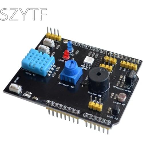 9-in-1 multi-function expansion board DHT11 temperature and humidity LM35 temperature buzzer compatible with for