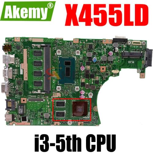 Akemy X455LD Motherboard i3-5010U For Asus X455L X455 Y483L W419L W409L Laptop motherboard X455LD Mainboard X455LD Motherboard