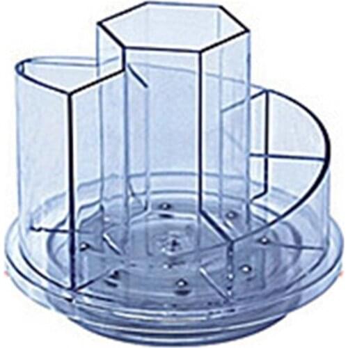 Acrylic 360 Degree Rotating Pen Holder Spinning Desktop Organizer Home School Office Storage Box for Desk Dressing Table