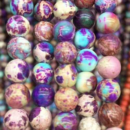 Free Shipping Fashion Jewelry 4mm 6mm Variscite Jaspe Round Loose Beads 15" FG9174