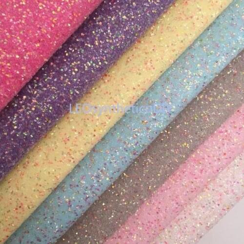 1PC 21X29CM Glitter Fabirc, Chunky Glitter Leather, Glitter Leather Sheets For Making Bows LEOsyntheticoDIY GM3128A
