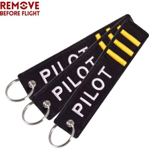 3 PCS/LOT Keychains Jewelry Embroidery Co-Pilot Key Chain for Aviation Gifts Luggage Tag Label Fashion Keychains Wholesale