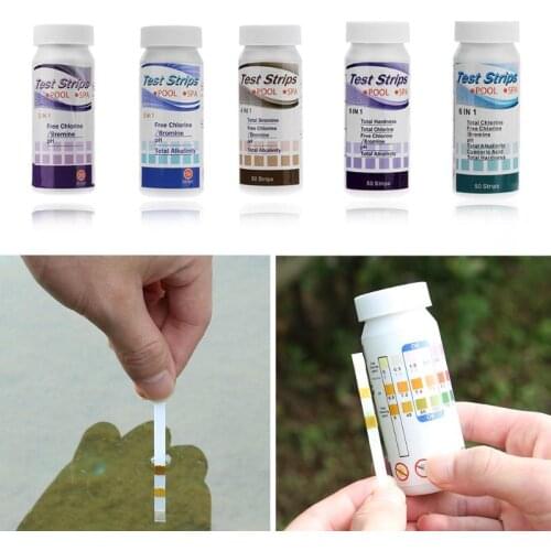 50 Strips PH Meter Swimming Pool PH Test Paper Residual Chlorine PH Null Value Alkalinity Hardness Test Pool Cleaner Accessories