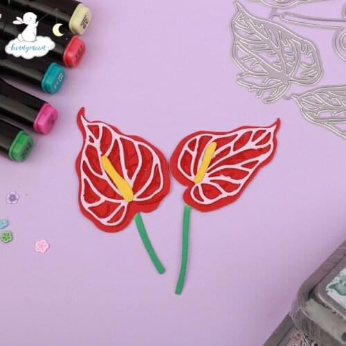 Bunnymoon New Two Leaves Stencil Metal Cutting Dies For Scrapbooking Practice Hands-on DIY Album Card Craft Decoration