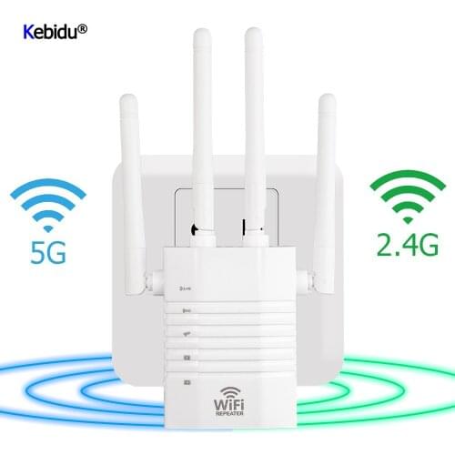 1200Mbps Dual Band 2.4+5Ghz Wireless Repeater RTL8197 Wireless Wifi Router High Power Wifi Repeater Wifi Extender Wi-fi Amplifer