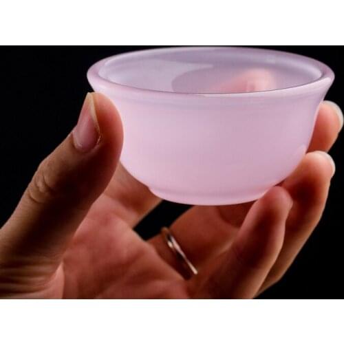 Furong Jade Porcelain Pink Glass China Kungfu Tea Trumpet Master Single Cup Teaset Drinkware Teacups Home Tea Room Brewing