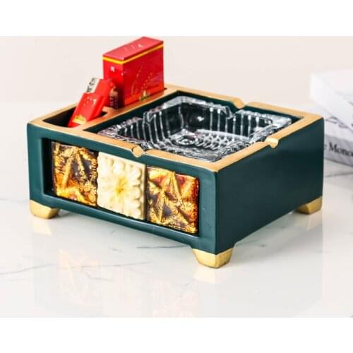 Creative multifunctional desktop organizer ashtray Stylish modern art furnishings storage ashtrays