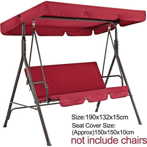 LBER Terrace Swing Chair Cover 2 Pieces / Set Universal Garden Chair Dustproof 3-Seater Outdoor Cover (Red)