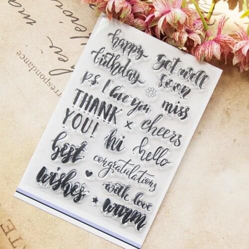 Meet Huang Sport cat Clear Stamps Greetings New 2020 Stamps for Scrapbooking Transparent Rubber Seal Stamp for Card Making