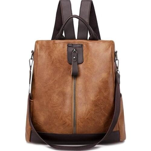 2021 New Multifunction Backpack Women Leather Backpack Large Capacity School Bags for Girls Fashion Female Bagpack Mochila